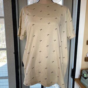 EUC Cactus Man Ricky Singh Men's XL Gray Palm Tree 100% Cotton Tan Crew T-Shirt